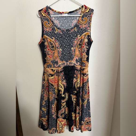 LuLaRoe Dresses & Skirts - LULAROE Classic Nikki Sleeveless Knit Dress Paisley Pattern Navy Blue Women's XL